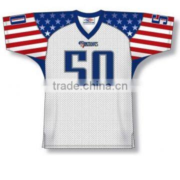 Polyester Spandex custom Sublimated Flag American Football Jersey/Shirt