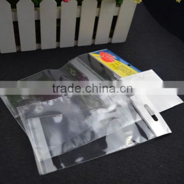 self adhesive cellophane transparent packing bag with printing , lamination material header bag