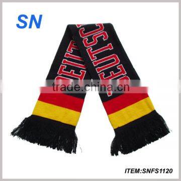 newest design fashion football scarf, soccer scarf, football fan scarf