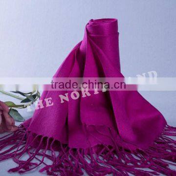 silk cashmere twill woven pashmina fushia