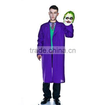 party purple Joker coat costume halloween adult scary clown costume clothes