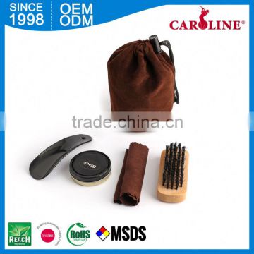 Top Quality Wholesale Shoe Shine Set Black Leather Box