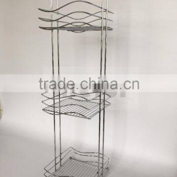 Bathroom Accessories Corner Stand Open Wire Design With Three Big Shelves 26" Height - In Bronze