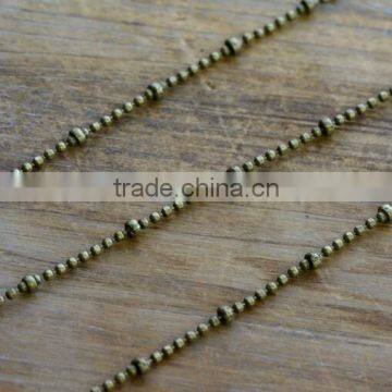 Iron Bead Chain Antique Bronze 1mm Chain Bubble Bead Army Chain Dog Tag Chain Vintage Style Jewelry Making Supplies