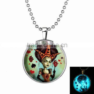 Halloween jewelry ball chain luminous pendant evil witch necklace