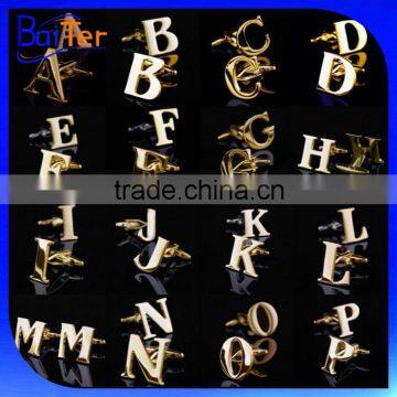 Wholesale Custom Stainless Steel Alphabet Cuff Links/China Gold Plating Alphabet Cufflinks                        
                                                Quality Choice