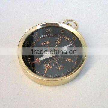 Brass Nautical Black dial compass pendant/ Nautical Pendant / Compass with lid FOR PENDANT