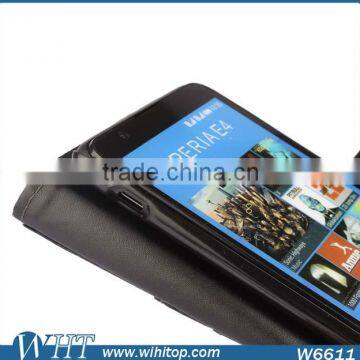 New Arrival Luxury Genuine Leather Folio Style for Sony Xperia E4 Wallet Case With Stand photo-2