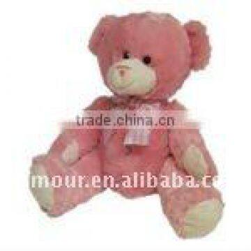 pink teddy bear with bow tie