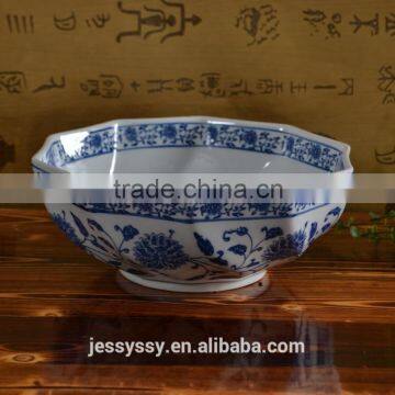 China blue and white porcelain large tableware wave fruit bowl