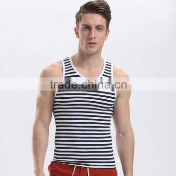 fashion men waistcoat beach vest design native stripe pattern cotton rib under vest for men