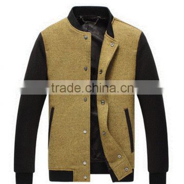 2016 Latest design Mens Winter windproof wool baseball jacket