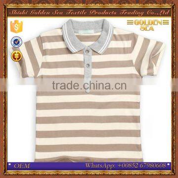 soft polyester cotton stripe summer child shirts design for little boy