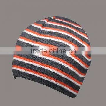 WHOLESALE ACRYLIC STRIPED BEANIE HAT CUSTOM LOGOS