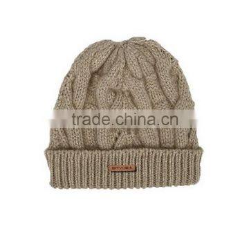 SELLING CUSTOM LEATHER PATCH LOGO KNIT BEANIE HAT FOR MEN AND WOMEN