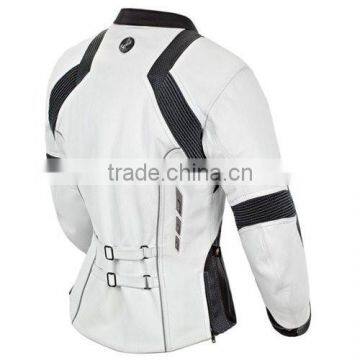 Women Black Motorbike Leather Jacket / Moto Racing Leather Jacket / 8097 photo-2