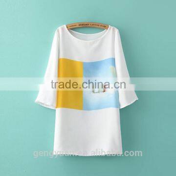 custom picture of children casual dress knee length short chiffon cocktail dresses maternity blouse