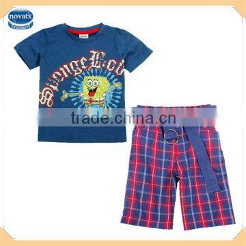 (CD3801) navy 18M-6Y nova kids wear boys two pieces suit set good quality children clothes