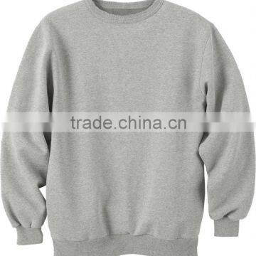 Casual light grey crew neck sweat shirt for men