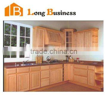 LB-JL1190 New american solid wood kitchen design with decoration glass design