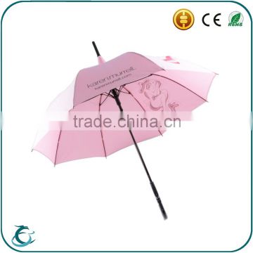 hot sell 25 inch manual open windproof pink straight umbrella