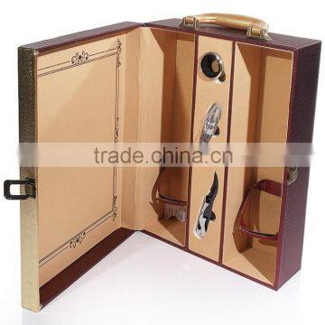 Elegant luxury genuine leather busines gift box/wine box/packing box
