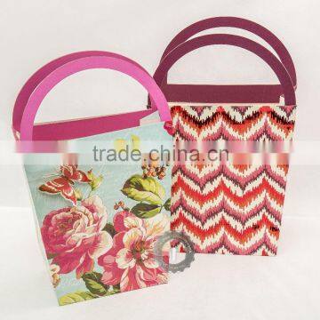 Custom LOGO flower pattern paper bag