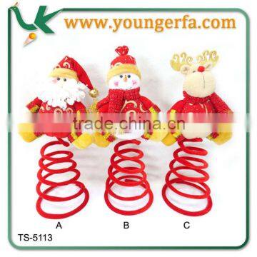 2014 New Design Polyester Christmas Decoration Doll With Spring