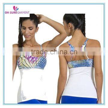 digital printing two tone women supplex sports singlet