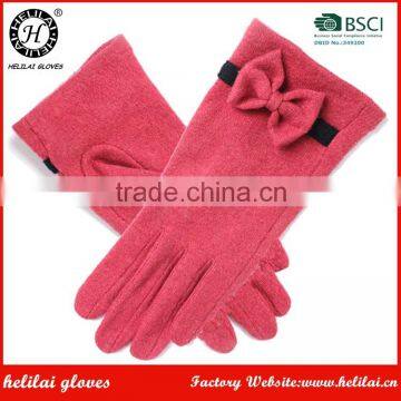 Winter Fashion Ladies wool gloves with bow