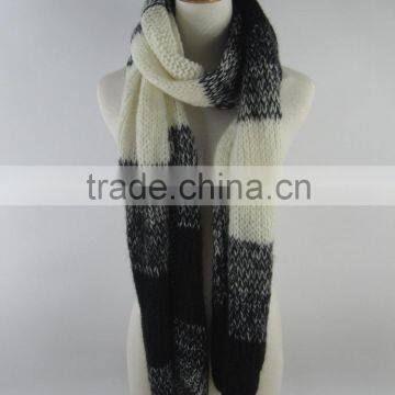STOCK ITEM fashion stock knitted acrylic scarf black and white scarves