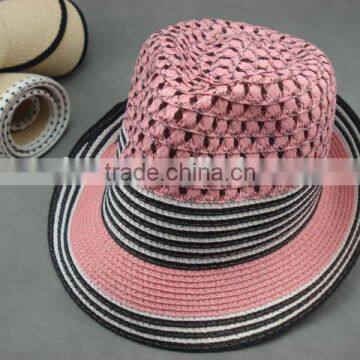 Factory in Zhejiang China Nice looking paper braid red fedora hats