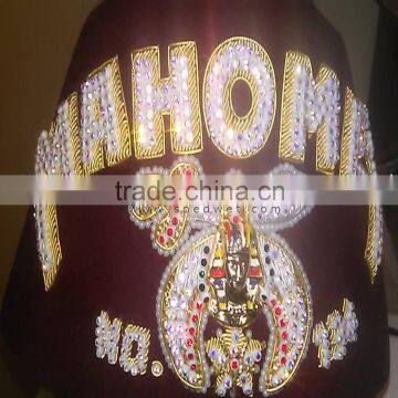 Mahomet 134 fez hat cap with rhinestones embroidery for masonic shriners