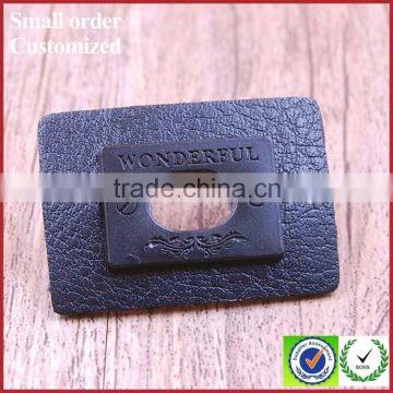 Custom black fake jacket leather patch label