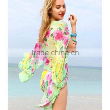 Beach Coverup Women's Bikini Sarong With Flower Print photo-3