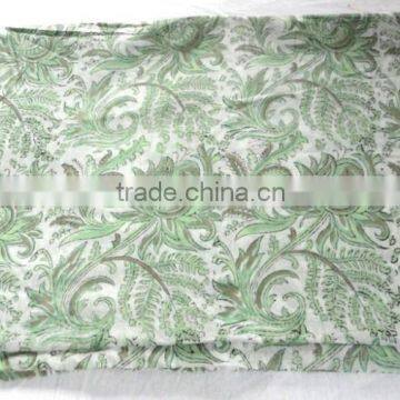 RTHCF-11 100% natural block printed cotton cambric fabric Grey Dyed Indian Traditional Designs manufacturer wholesaler