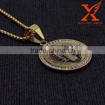Stinless Steel God Best Friend Forever Saudi Gold Pendant photo-3
