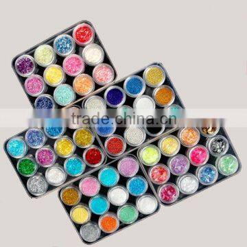 60 Box Mix Acrylic Nail Art Glitter Powder HN107