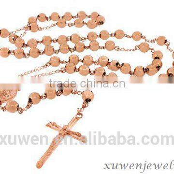 rose gold religious ball chain seal stainless steel cheap cross necklace