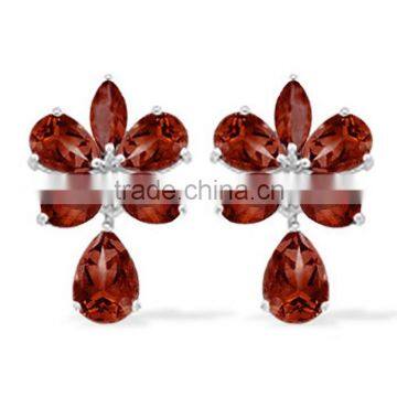 Exporter of 925 Sterling Silver Jewelry, Garnet Gemstone Wholesale Silver Earrings