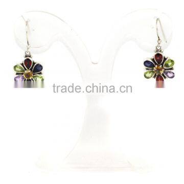Mix Stone Pear Cut 925 Sterling Silver Earring photo-2