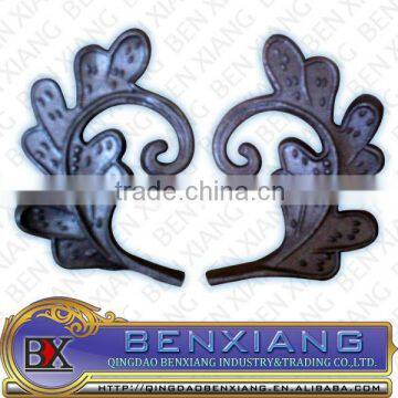 wrought iron component casting leaf and flower