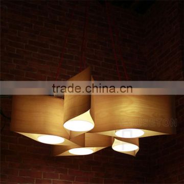 Wood chandelier,Led lights chandelier,Wood modern design solutions international chandelier P1012-5R