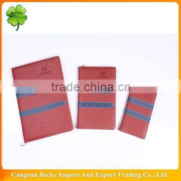 Decorative Artificial Leather Cover Glue Binding A6/a5/a4 Diary With Embossing Logo and Line Print photo-2