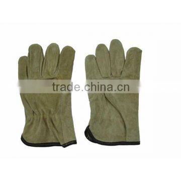 Wing thumb cow split leather driving glove