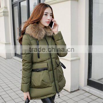 Woman Custom Winter Racoon Fur Down Parka Jackets