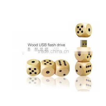 wood dice usb flash drive,dice usb flash memory, usb 2.0 wood usb pen drive