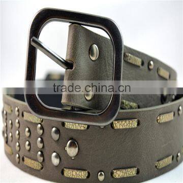 hand made PU leather stud fashion belt for jeans