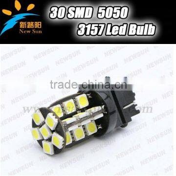 Auto lamp supplier T25 5050 30-SMD 3157 LED LIGHT BULB BRAKE TAIL TURN REVERSE HEADLIGHT, W21W 3156 3157 led smd