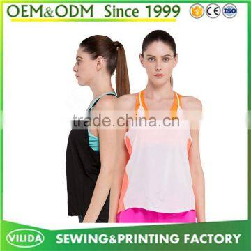 New fashion women's gym fittness dry fit sport vest ladies yoga sport tank top